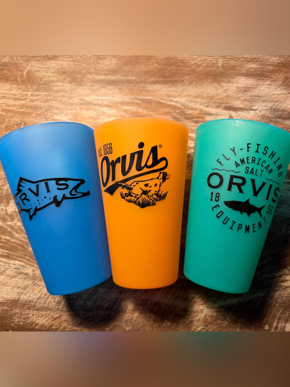 Orvis Silicone Cups in Blue, Orange, Teal